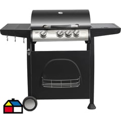 BBQ GRILL - Parrilla a Gas 3 Quemadores + Quemador Lateral