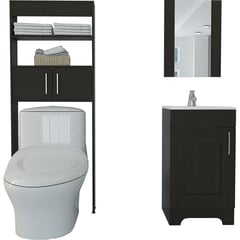 TUHOME - Set Mueble Lavamano/Espejo/Mueble Optimizador Wengue