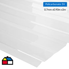 FEMOGLAS - Plancha policarbonato premium 5V transparente 0.7mmx0.90mx3.0m