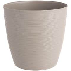 REYPLAST - Macetero redondo estilo piedra plastico 33 cm taupe