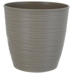 REYPLAST - Macetero redondo estilo piedra plastico 18 cm taupe