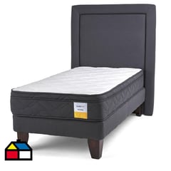 DRIMKIP - Cama Europea Eurotop 1 Plaza BN 90x190 cm + Respaldo