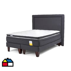 DRIMKIP - Cama Europea Eurotop King BD 180x200 cm + Topper + Respaldo