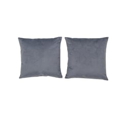 MASEL - Set De 2 Cojínes Felpa New velvet 40x40 cm Gris