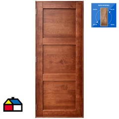 HOLZTEK - Puerta Pino 3 paneles Dual castaño