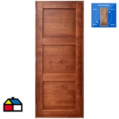 HOLZTEK - Puerta Pino 3 paneles Dual castaño