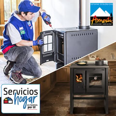 SERVICIOS HOGAR - Instalación Calefactor/Cocina a leña AMESTI en casa de 1 piso