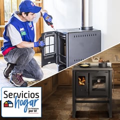 SERVICIOS HOGAR - Instalación Calefactor/Cocina a leña AMESTI en casa de 1 piso