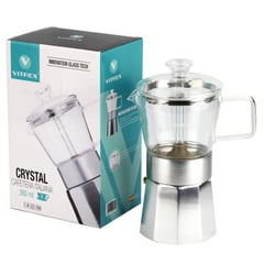 VITREX - Cafetera aluminio 360 ml plateada