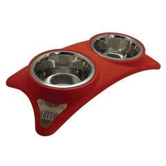 KIBOO PETS - Plato doble de acero talla m