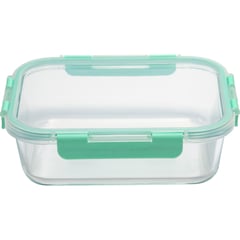 JUST HOME COLLECTION - Contenedor de vidrio rectangular 1,5 l con tapa clip