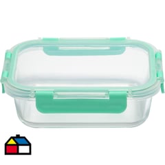 JUST HOME COLLECTION - Contenedor de vidrio rectangular 650 ml con tapa clip