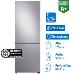 SAMSUNG - Refrigerador Bottom Freezer No Frost 290 Litros Elegant Inox RB30N4020S8/ZS