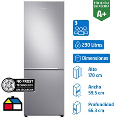 SAMSUNG - Refrigerador Bottom Freezer No Frost 290 Litros Elegant Inox RB30N4020S8/ZS