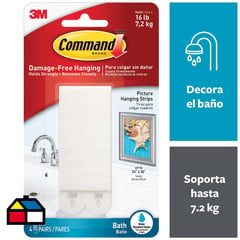 COMMAND - Tiras para colgar Cuadros Impermeables grande blanca