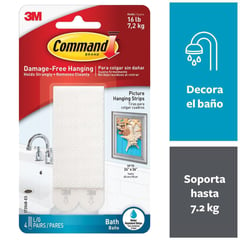 COMMAND - Tiras para colgar Cuadros Impermeables grande blanca