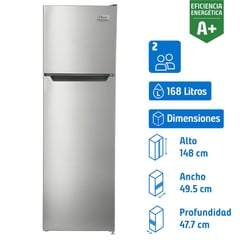 LIBERO - Refrigerador Top Freezer Frío Directo 168 Litros Inox LRT-200DFI