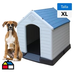 PETIZOOS - Casa Talla XL para Perro 96.5x105x98.5 cm Blanco/Azul