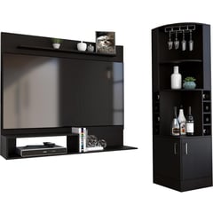 TUHOME - Bar esquinero + panel TV 55" wengue