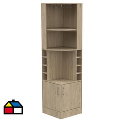 TUHOME - Bar esquinero 180x47x47 cm melamina rovere