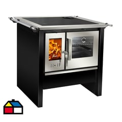 AMESTI - Cocina a Leña 1 Platos Negra Allegra Inox Negra