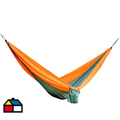 KLIMBER - Hamaca Nylon Camping 280x140 cm Naranjo/Verde