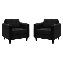 BODEVIR - Set de sillones retro 1C felpa negro