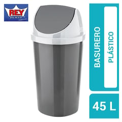 REYPLAST - Papelero 45 Litros Plástico Gris