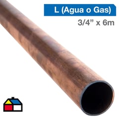 GD COOPER - Cañería L Cobre Gas 3/4 "x6 m