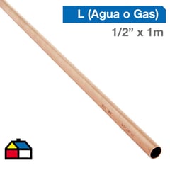 HUMBOLDT - Cañería Cobre L Gas-Agua 1/2" x 1m