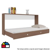 HOGA - Cama plegable horizontal 1 plaza montana 28x195x100 cm