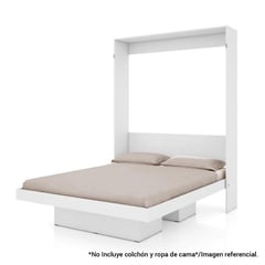 HOGA - Cama plegable vertical 2 plazas blanco 57x155x198 cm