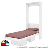 HOGA - Cama plegable vertical 1 plaza blanco 51x96x198 cm