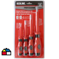 REDLINE - Set atornilladores con tester paleta 3, 4, 5 y 6 mm