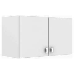 TECNOMOBILI - Repisa armario con puertas para pared blanco 36 x 63 x 31cm