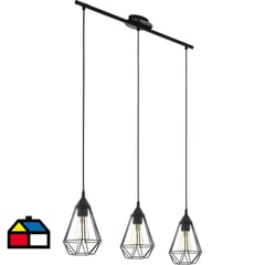 EGLO - Lámpara colgante acero negro E27 3X60W