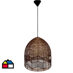 WICKER LAMP CHILE - Lámpara colgante mimbre calquin ii café