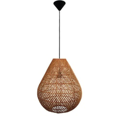 WICKER LAMP CHILE - Lámpara colgante mimbre ailén café