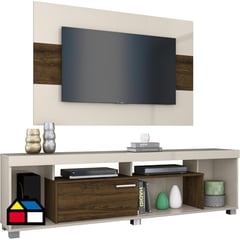 ALTAVISION - Rack+Panel Tomaz 52x182x36 Blanco/Café.