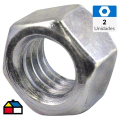 FIXSER - Tuerca Hexagonal G2 5/16" Zincada brillante 2 unidades