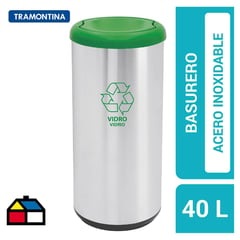 TRAMONTINA - Basurero reciclaje 40 litros verde