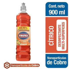 VIRUTEX - Limpiador líquido desinfectante cítrico 900ml