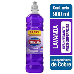 VIRUTEX - Limpiador líquido desinfectante lavanda 900ml