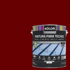 KOLOR - Pintura para techos rojo 1 galón