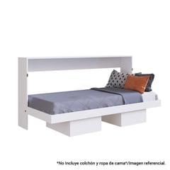 HOGA - Cama plegable horizontal 1 plaza 98x196x44 cm