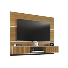 HOGA - Panel rack TV 65" canela ripado 136x160x35 cm