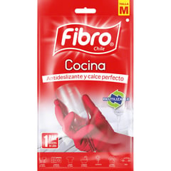 FIBRO - Guante cocina M látex rojo