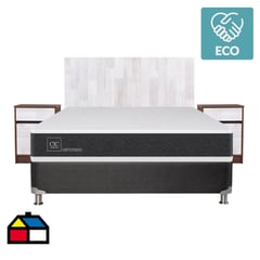 CIC - Box spring new ortopedic b5 black 2 plazas bn + muebles