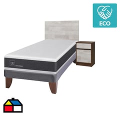 CIC - Cama europea new ortopedic 1.5 plazas + muebles