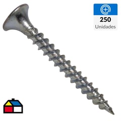 FIXSER - Tornillo yeso cartón punta fina 6X1 250 unidades